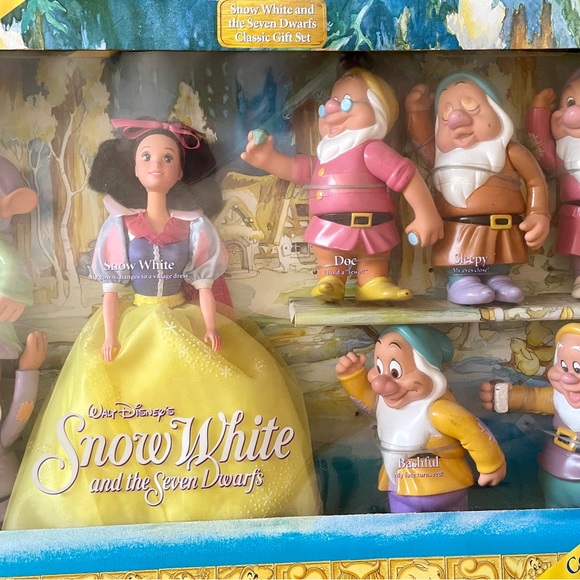 Rare VINTAGE 1993 Walt DISNEY New in Box SNOW WHITE & the SEVEN DWARFS Gift SET - Picture 6 of 12